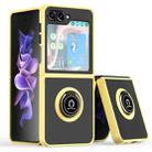 For Samsung Galaxy Z Flip5 Q Shadow 1 Series TPU + PC Phone Case with Ring(Yellow) - 1