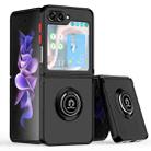 For Samsung Galaxy Z Flip5 Q Shadow 1 Series TPU + PC Phone Case with Ring(Black+Red) - 1