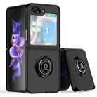 For Samsung Galaxy Z Flip5 Q Shadow 1 Series TPU + PC Phone Case with Ring(Black+Black) - 1