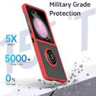 For Samsung Galaxy Z Flip7 Q Shadow 1 Series TPU + PC Phone Case with Ring(Black+Black) - 3