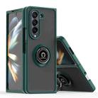 For Samsung Galaxy Z Fold6 Q Shadow 1 Series TPU + PC Phone Case with Ring(Dark Green) - 1