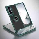 For Samsung Galaxy Z Fold7 Q Shadow 1 Series TPU + PC Phone Case with Ring(Dark Green) - 1