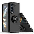 For Samsung Galaxy Z Fold5 Q Shadow 1 Series TPU + PC Phone Case with Ring(Black+Black) - 1