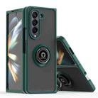 For Samsung Galaxy Z Fold5 Q Shadow 1 Series TPU + PC Phone Case with Ring(Dark Green) - 1