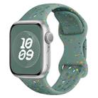For Apple Watch SE 2023 44mm Hole Style Butterfly Buckle Camouflage Silicone Watch Band(Pine Green) - 1
