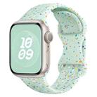 For Apple Watch SE 2023 40mm Hole Style Butterfly Buckle Camouflage Silicone Watch Band(Light Mint) - 1