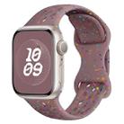 For Apple Watch SE 2023 40mm Hole Style Butterfly Buckle Camouflage Silicone Watch Band(Smoke Purple) - 1