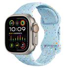 For Apple Watch Ultra 2 49mm Hole Style Butterfly Buckle Camouflage Silicone Watch Band(Light Blue) - 1