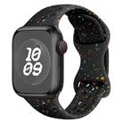 For Apple Watch Series 9 45mm Hole Style Butterfly Buckle Camouflage Silicone Watch Band(Black) - 1