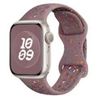 For Apple Watch Series 9 45mm Hole Style Butterfly Buckle Camouflage Silicone Watch Band(Smoke Purple) - 1