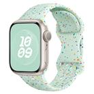 For Apple Watch Series 8 45mm Hole Style Butterfly Buckle Camouflage Silicone Watch Band(Light Mint) - 1