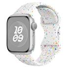 For Apple Watch SE 40mm Hole Style Butterfly Buckle Camouflage Silicone Watch Band(White) - 1