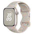 For Apple Watch SE 44mm Hole Style Butterfly Buckle Camouflage Silicone Watch Band(Starlight Color) - 1