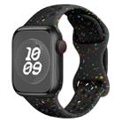 For Apple Watch Series 6 44mm Hole Style Butterfly Buckle Camouflage Silicone Watch Band(Black) - 1