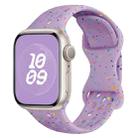 For Apple Watch Series 5 40mm Hole Style Butterfly Buckle Camouflage Silicone Watch Band(Light Purple) - 1