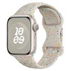 For Apple Watch Series 3 38mm Hole Style Butterfly Buckle Camouflage Silicone Watch Band(Starlight Color) - 1