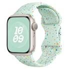 For Apple Watch Series 2 38mm Hole Style Butterfly Buckle Camouflage Silicone Watch Band(Light Mint) - 1