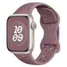 For Apple Watch Series 2 38mm Hole Style Butterfly Buckle Camouflage Silicone Watch Band(Smoke Purple) - 1
