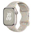 For Apple Watch 38mm Hole Style Butterfly Buckle Camouflage Silicone Watch Band(Starlight Color) - 1