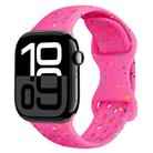 For Apple Watch Series 10 42mm Hole Style Butterfly Buckle Camouflage Silicone Watch Band(Pink) - 1