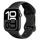 For Apple Watch Series 10 42mm Hole Style Butterfly Buckle Camouflage Silicone Watch Band(Black) - 1