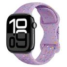 For Apple Watch Series 10 42mm Hole Style Butterfly Buckle Camouflage Silicone Watch Band(Light Purple) - 1