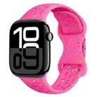 For Apple Watch Series 10 46mm Hole Style Butterfly Buckle Camouflage Silicone Watch Band(Pink) - 1