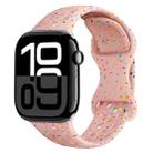 For Apple Watch Series 10 46mm Hole Style Butterfly Buckle Camouflage Silicone Watch Band(Pink Sand) - 1