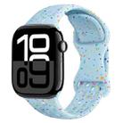 For Apple Watch Series 10 46mm Hole Style Butterfly Buckle Camouflage Silicone Watch Band(Light Blue) - 1