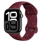 For Apple Watch Series 10 46mm Hole Style Butterfly Buckle Camouflage Silicone Watch Band(Wine Red) - 1