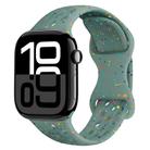 For Apple Watch Series 10 46mm Hole Style Butterfly Buckle Camouflage Silicone Watch Band(Pine Green) - 1