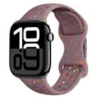 For Apple Watch Series 10 46mm Hole Style Butterfly Buckle Camouflage Silicone Watch Band(Smoke Purple) - 1