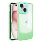 For iPhone 15 Plus Two-color High Transparency Skin Feel TPU Phone Case(Green) - 1