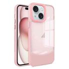 For iPhone 15 Two-color High Transparency Skin Feel TPU Phone Case(Pink) - 1