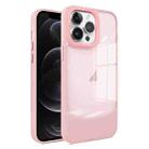For iPhone 12 / 12 Pro Two-color High Transparency Skin Feel TPU Phone Case(Pink) - 1