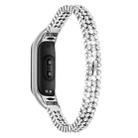 For Xiaomi Mi Band 3 / 4 Diamond-studded Stainless Steel Replacement Wrist Strap(Silver) - 1