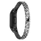 For Xiaomi Mi Band 3 / 4 Diamond-studded Stainless Steel Replacement Wrist Strap(Black) - 1