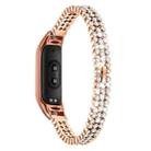 For Xiaomi Mi Band 3 / 4 Diamond-studded Stainless Steel Replacement Wrist Strap(Gold) - 1