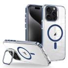 For iPhone 15 Pro Max J2 High Transparent MagSafe Magnetic Frame Holder Phone Case(Royal Blue) - 1