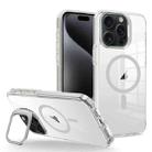 For iPhone 15 Pro Max J2 High Transparent MagSafe Magnetic Frame Holder Phone Case(Grey) - 1