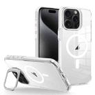 For iPhone 15 Pro J2 High Transparent MagSafe Magnetic Frame Holder Phone Case(White) - 1