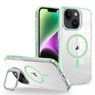 For iPhone 14 Plus J2 High Transparent MagSafe Magnetic Frame Holder Phone Case(Matcha Green) - 1