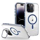 For iPhone 14 Pro J2 High Transparent MagSafe Magnetic Frame Holder Phone Case(Royal Blue) - 1