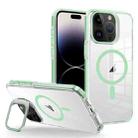 For iPhone 14 Pro J2 High Transparent MagSafe Magnetic Frame Holder Phone Case(Matcha Green) - 1