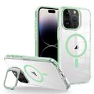 For iPhone 14 Pro Max J2 High Transparent MagSafe Magnetic Frame Holder Phone Case(Matcha Green) - 1