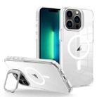 For iPhone 13 Pro Max J2 High Transparent MagSafe Magnetic Frame Holder Phone Case(White) - 1