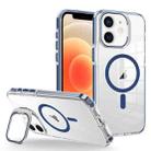 For iPhone 12/12 Pro J2 High Transparent MagSafe Magnetic Frame Holder Phone Case(Royal Blue) - 1