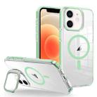 For iPhone 12/12 Pro J2 High Transparent MagSafe Magnetic Frame Holder Phone Case(Matcha Green) - 1