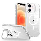 For iPhone 12/12 Pro J2 High Transparent MagSafe Magnetic Frame Holder Phone Case(White) - 1