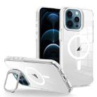 For iPhone 12 Pro Max J2 High Transparent MagSafe Magnetic Frame Holder Phone Case(White) - 1